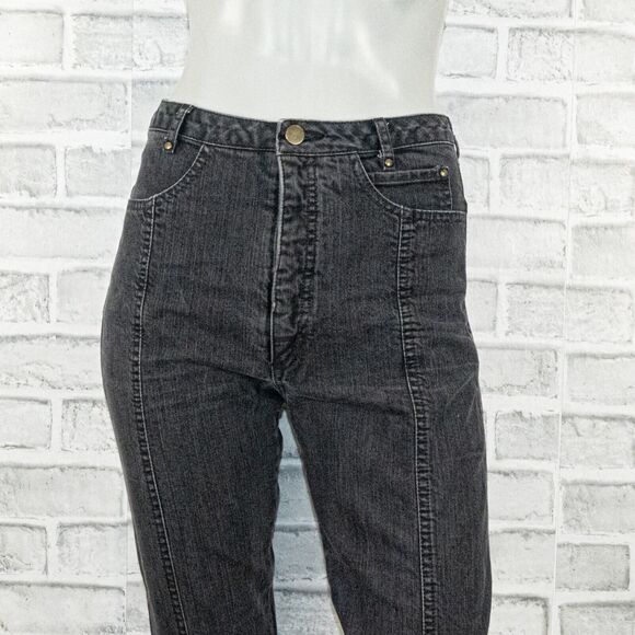 Judi Rosen NY Women's Crop Stretch denim Jeans Butt Buckle in washed black sz S - Picture 7 of 14